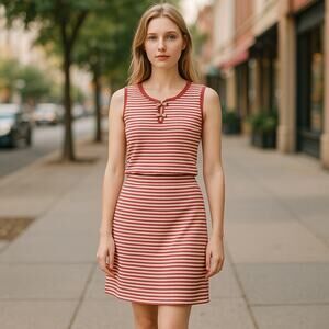 Salvatore Ferragamo Women’s 2 PC Preppy Nautical Striped Skirt Set L-XL